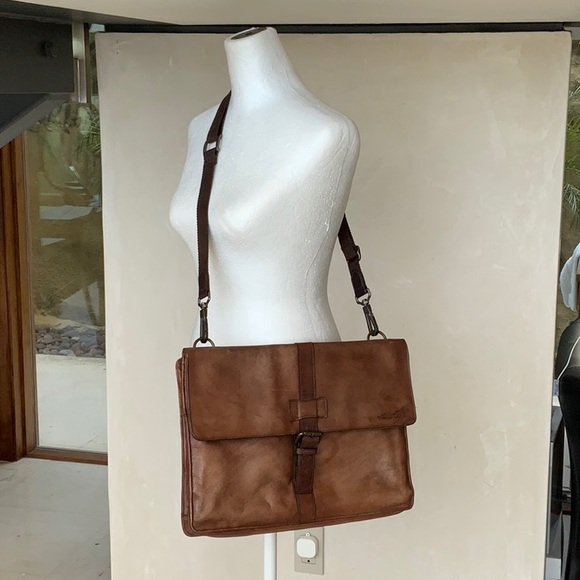 Kenneth Cole New York Brown Leather Messenger Bag